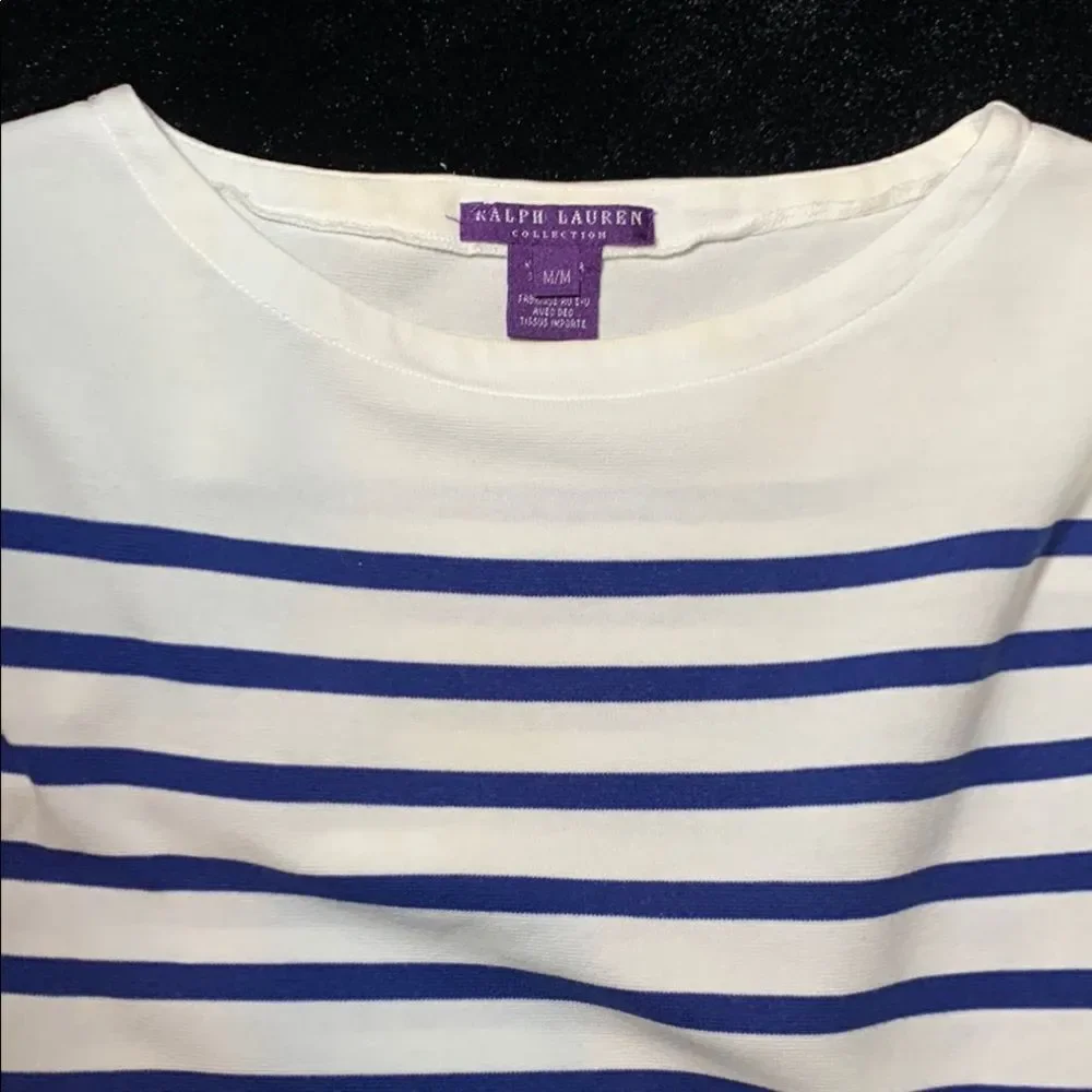 Purple Label Ralph Lauren Collection Striped Boatneck Mariner Sweater Medium - Picture 6 of 14
